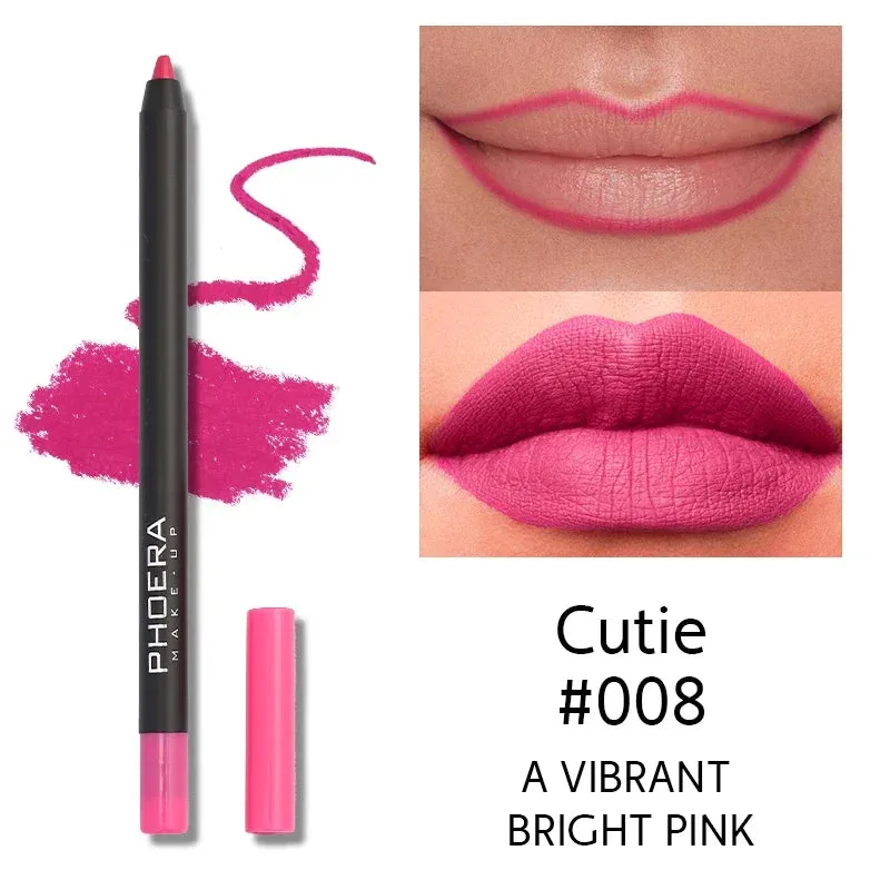 Ultimate 12-Color Red Lip Liner Pen Set - Velvet Matte Finish, Waterproof & Long-Lasting