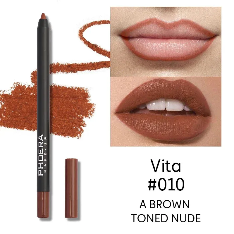 Ultimate 12-Color Red Lip Liner Pen Set - Velvet Matte Finish, Waterproof & Long-Lasting