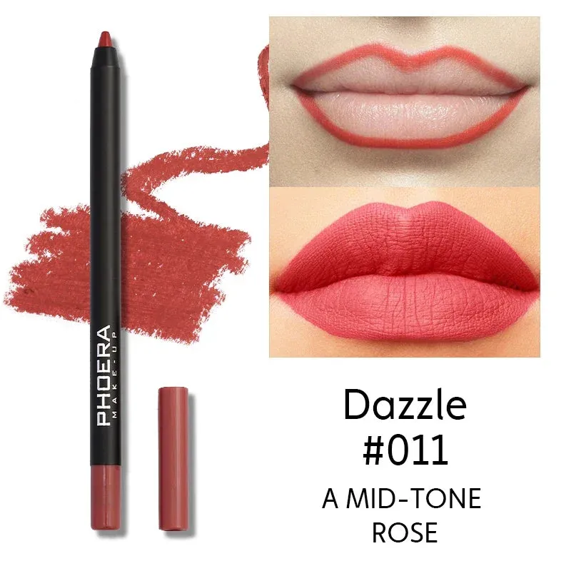 Ultimate 12-Color Red Lip Liner Pen Set - Velvet Matte Finish, Waterproof & Long-Lasting