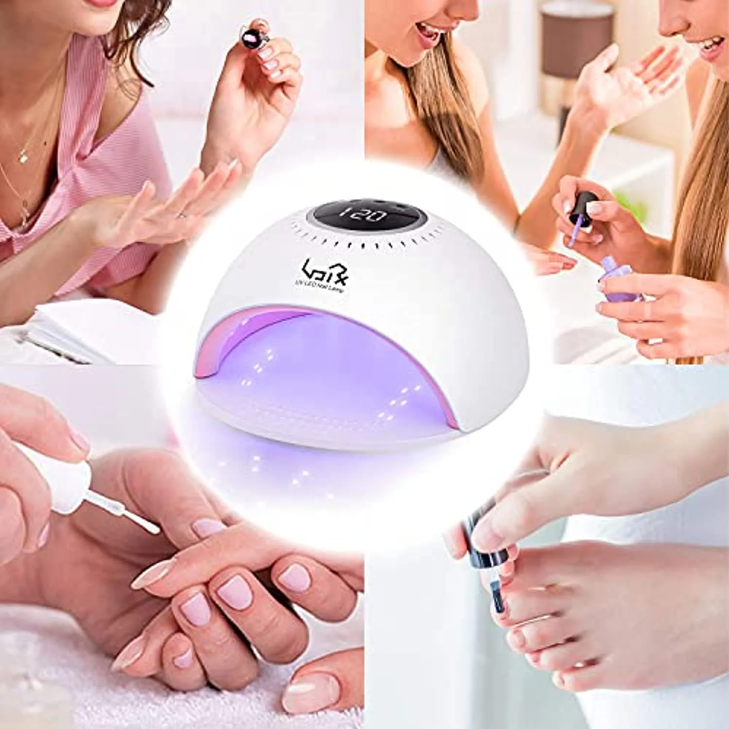 Urvoix UV LED Nail Lamp - 84W Nail Dryer Gel Nail Polish UV Light for Gel Polish, Professional Salon Curing Lamp with 3 Timers Touch Control, LCD Display, Auto-Sensing, Reduce Blackening Light
