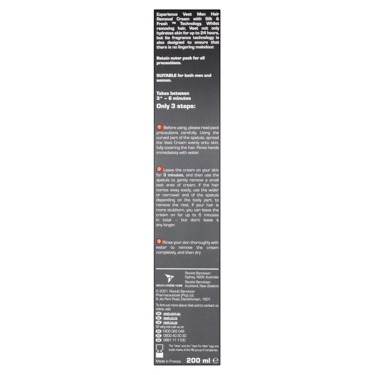 Veet For Men Hair Removal Gel Cream 200g