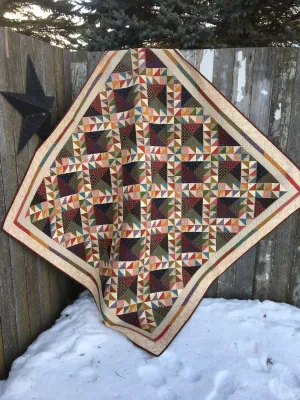 Village Square Lap Quilt Pattern - PDF