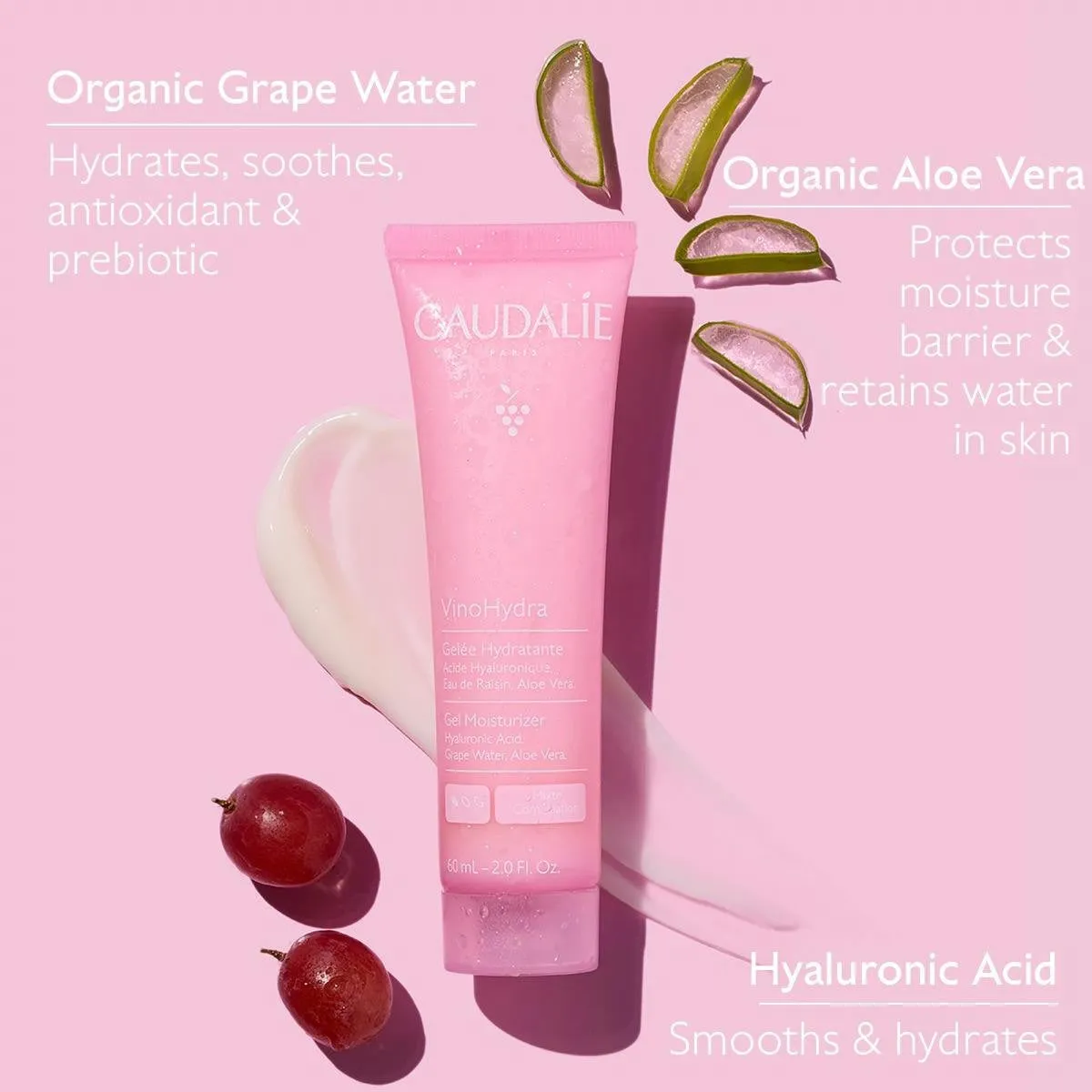 VinoHydra Gel Moisturizer with Hyaluronic Acid   Aloe Vera