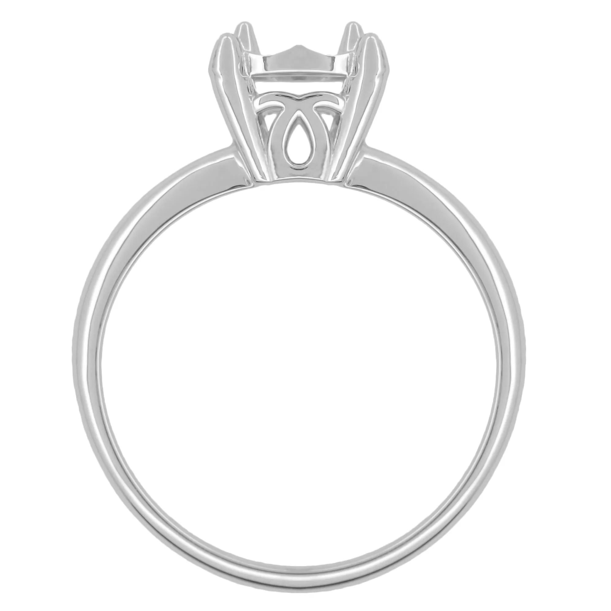 Vintage 1950's Design Illusion Solitaire Ring Setting in 14K White Gold - for a 3/4 Ct (6mm) to 1 Ct Diamond (6.5mm)