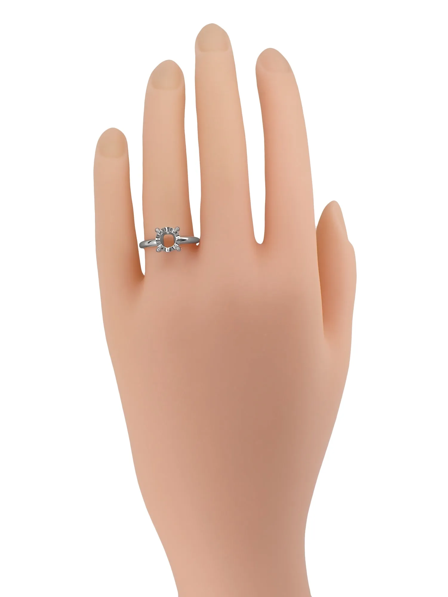 Vintage 1950's Design Illusion Solitaire Ring Setting in 14K White Gold - for a 3/4 Ct (6mm) to 1 Ct Diamond (6.5mm)