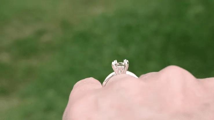 Vintage 1950's Design Illusion Solitaire Ring Setting in 14K White Gold - for a 3/4 Ct (6mm) to 1 Ct Diamond (6.5mm)