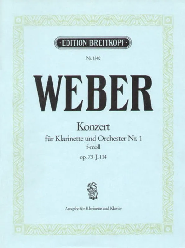 WEBER - CONCERTO NO 1 OP 73 F MIN CLARINET/PIANO