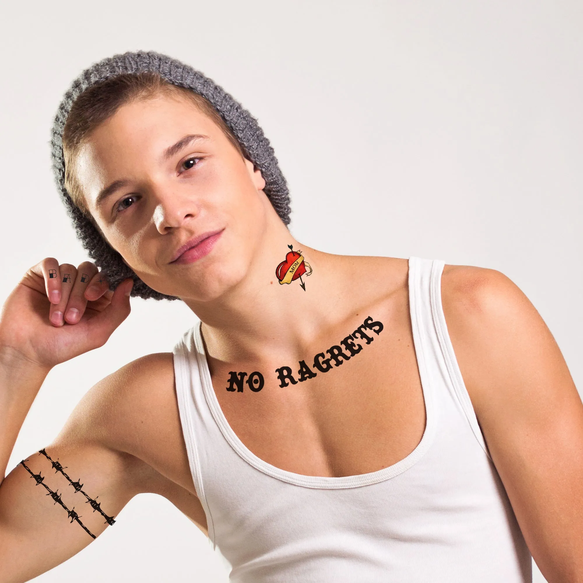 White Trash Party Temporary Tattoos | Halloween Costume Tattoo Kit | Skin-Safe | MADE IN USA | Removable