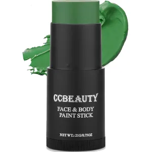 Witch Green Face Body Paint Stick, St. Patrick'S Day Grease Dark Green Eye Black Sticks for Sports, Hypoallergenic Camo Hulk Hunting Facepaint Makeup Halloween Cosplay Costume Party