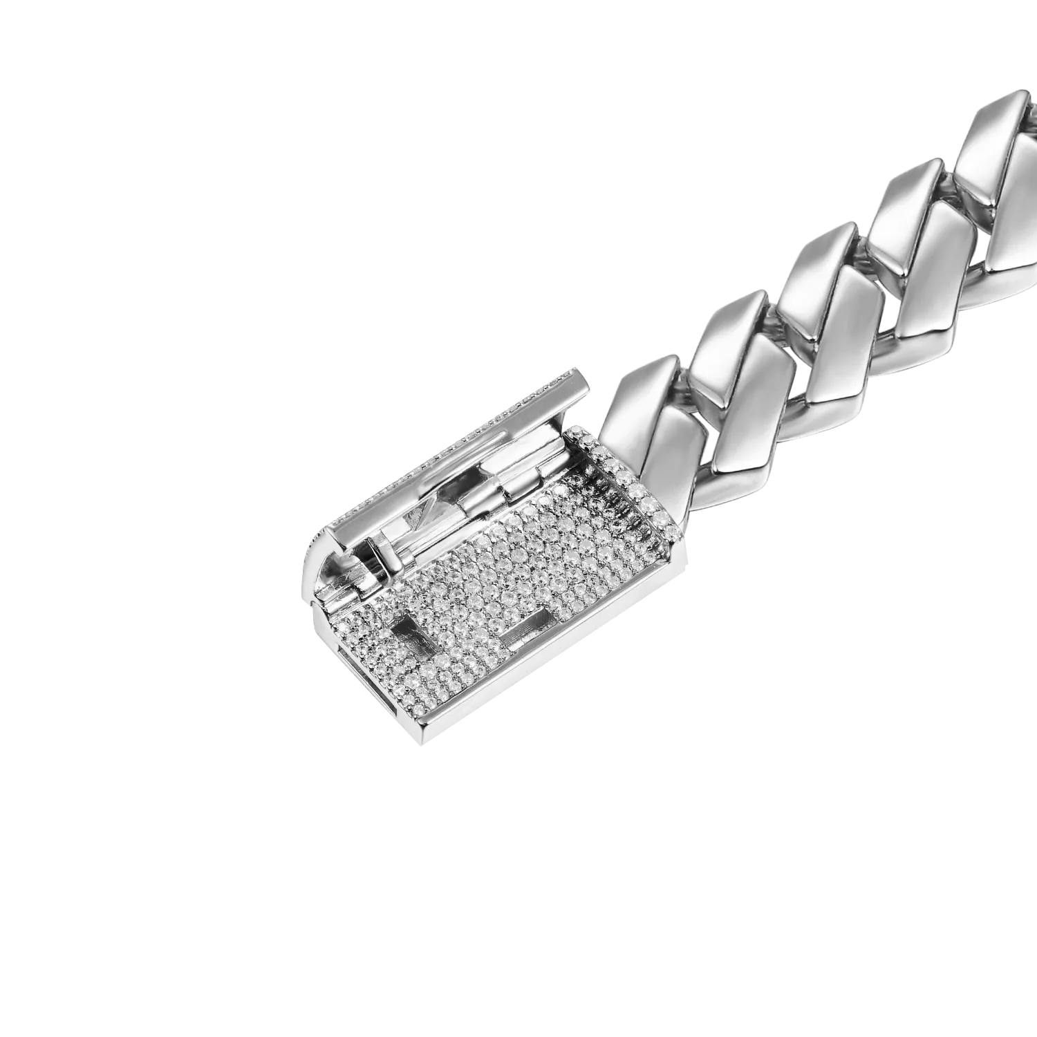 Women's Plain Gold Prong Cuban Link Bracelet - 12mm