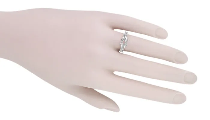 X & O Kisses 1/2 Carat Diamond Engagement Ring Setting in Platinum