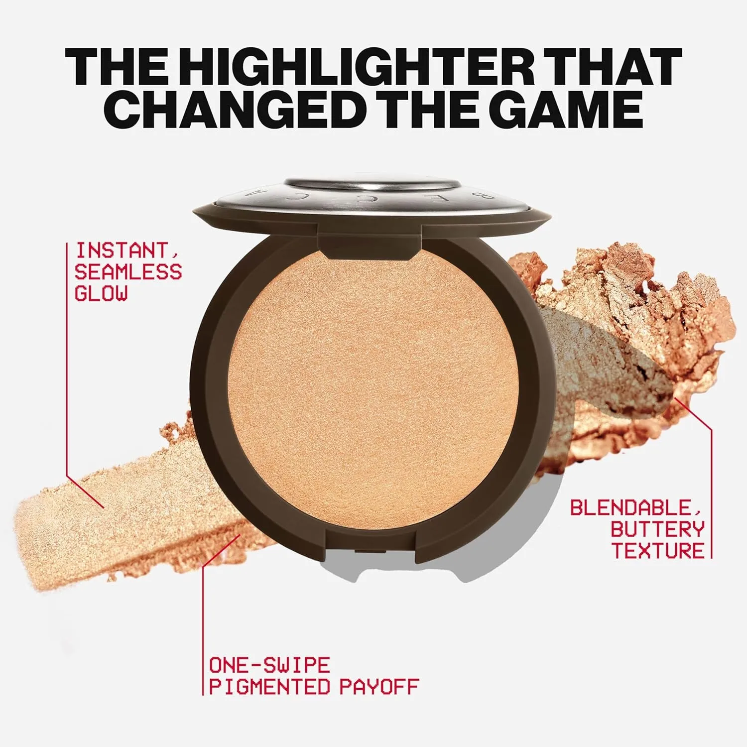 X BECCA Shimmering Skin Perfector Pressed Highlighter | Luminous Glow   Buildable, 0.25 Oz.