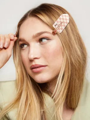 XL Creaseless Clips 2pc Set - Terracotta Checker