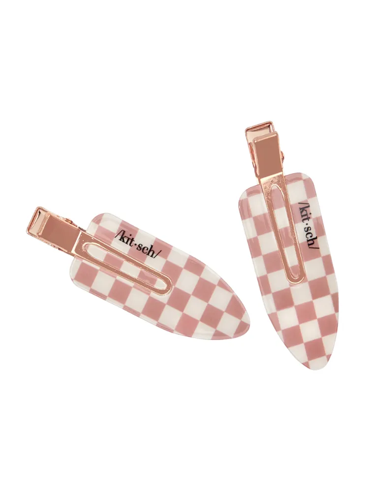 XL Creaseless Clips 2pc Set - Terracotta Checker