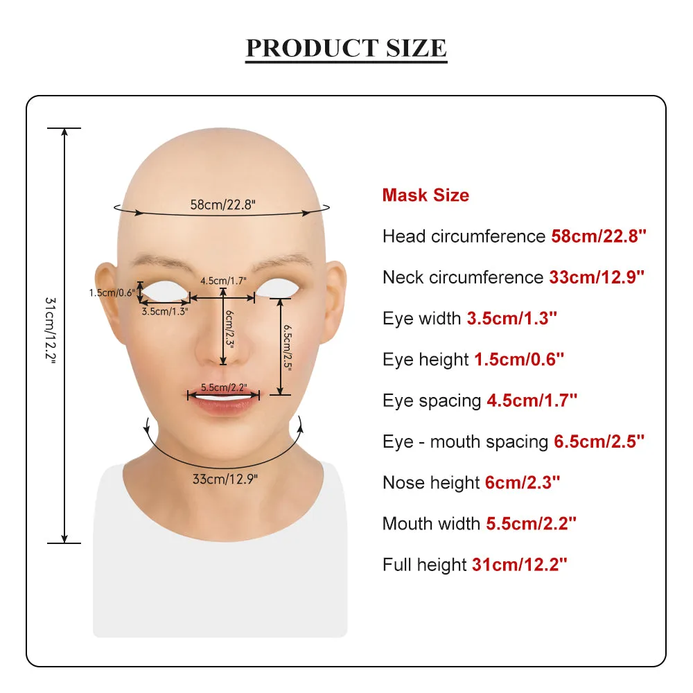 Yennefer Silicone Mask Female Face Handmade Headwear Crossdresser No Makeup