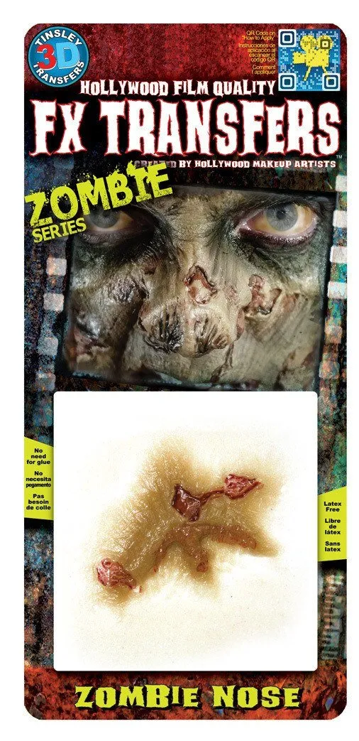 Zombie Nose Horror 3D FX Transfers Halloween Costume Makeup
